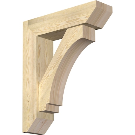 Ekena Millwork Imperial Slat Rough Sawn Bracket w/ Offset Brace, Douglas Fir, 8"W x 30"D x 36"H BKT0806X30X36IMP06RDF